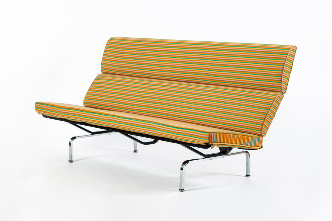 Mid Century Eames Herman Miller Sofa Compact, Alexander Girard Maharam Fabric, 2 Available