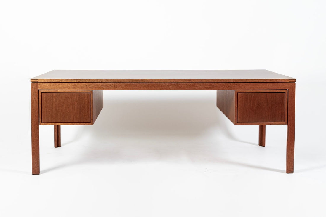 Danish Mahogany Executive Desk by Søborg Møbler, Mid Century Modern Desk, 2 Matching Avail