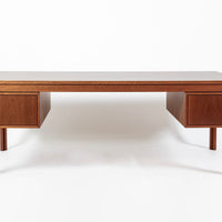 Danish Mahogany Executive Desk by Søborg Møbler, Mid Century Modern Desk, 2 Matching Avail