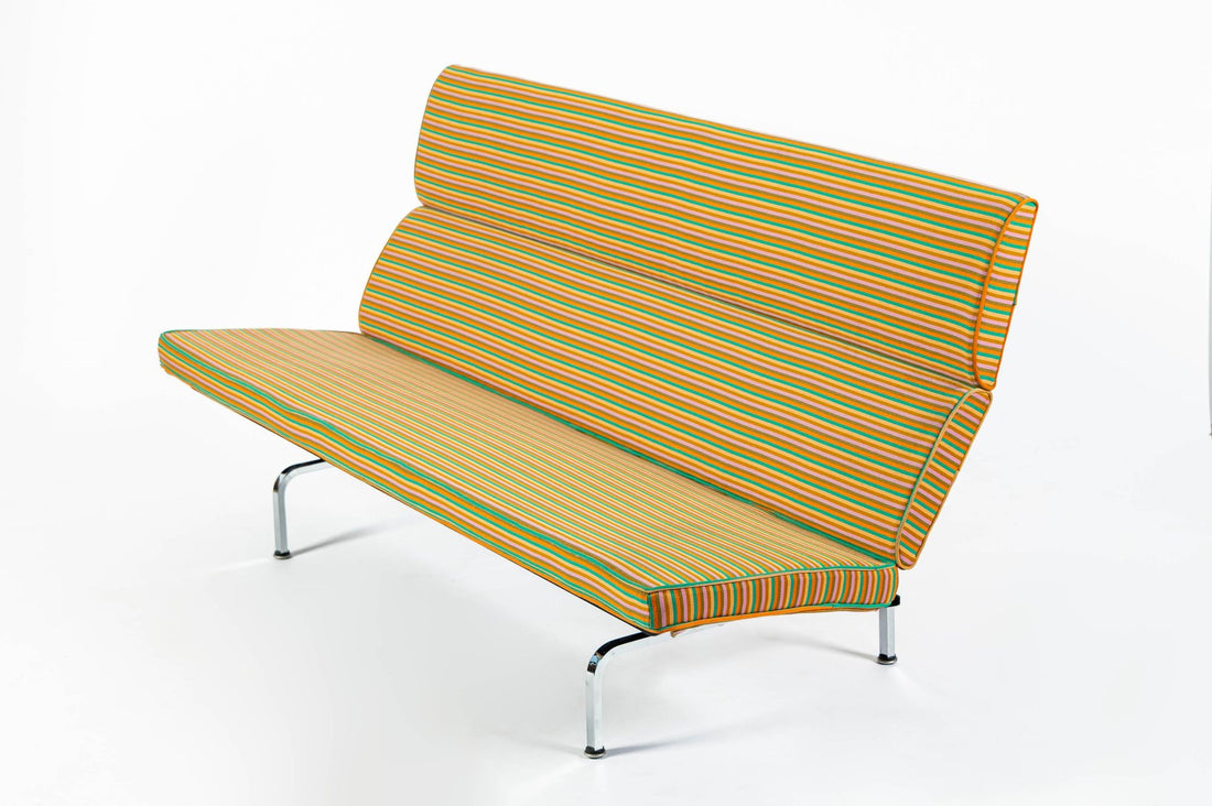 Eames Sofa Compact for Herman Miller, Alexander Girard Maharam Striped Fabric, 2 Available