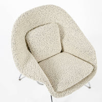 Early Restored Mid Century Ivory Wool Womb Chair by Saarinen for Knoll, Multiples/Custom Avail