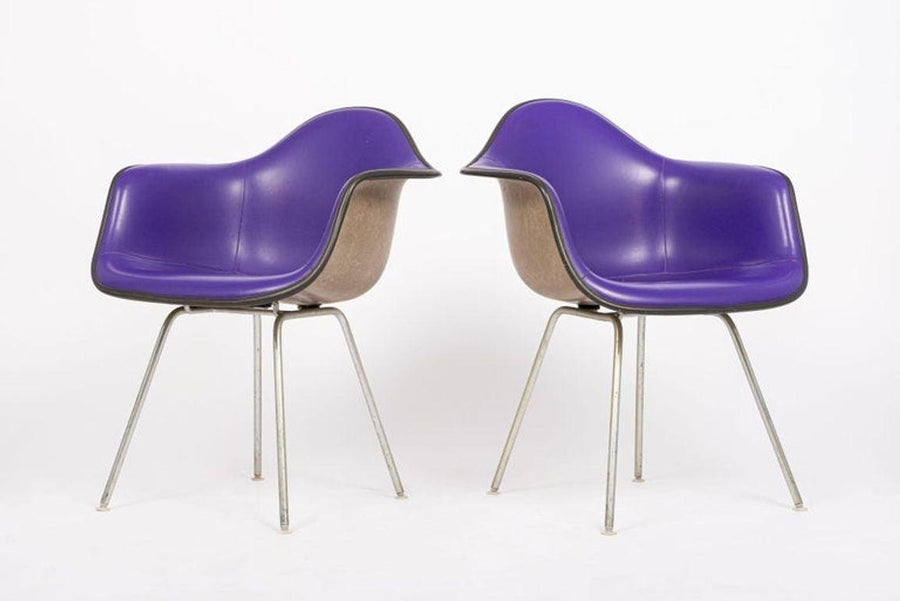 Mid Century Purple DAX Lounge Chairs by Eames for Herman Miller, 1960s