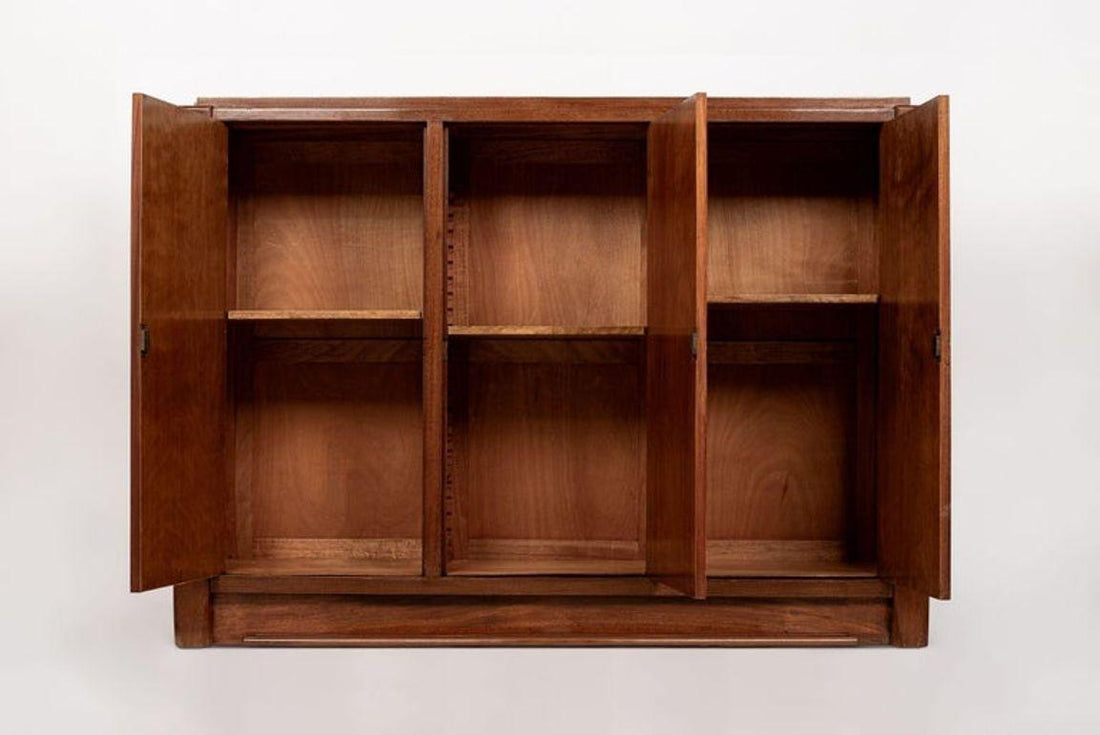 Antique French Art Deco Mahogany Sideboard Cabinet by Andre Sornay