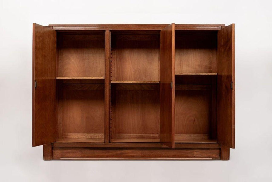 Antique French Art Deco Mahogany Sideboard Cabinet by Andre Sornay