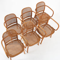 Vintage Bent Wood & Wicker Cafe Chairs by Josef Hoffman for Ligna
