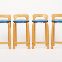 Mid Century Finnish Birch Wood K65 Stools by Alvar Aalto for Artek