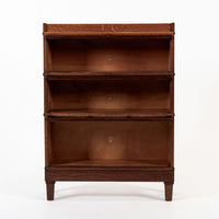 Antique American Three Shelf Barrister Bookcase Cabinet in Tiger Oak