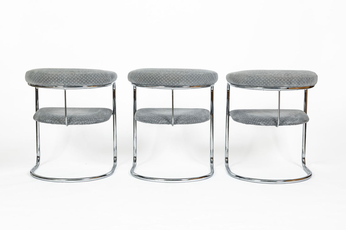 Set of 6 Mid-Century Modern SS33 Chrome Dining Chairs by Anton Lorenz for Thonet, 1970s