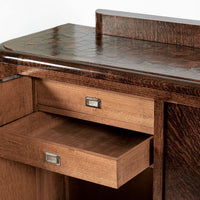 Antique French Art Deco Wood Parquetry Sideboard Cabinet by Adolphe Chanaux (attr)