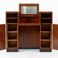 American Art Deco Birdseye Maple Vanity Cabinet or Dressing Table, Circa 1930