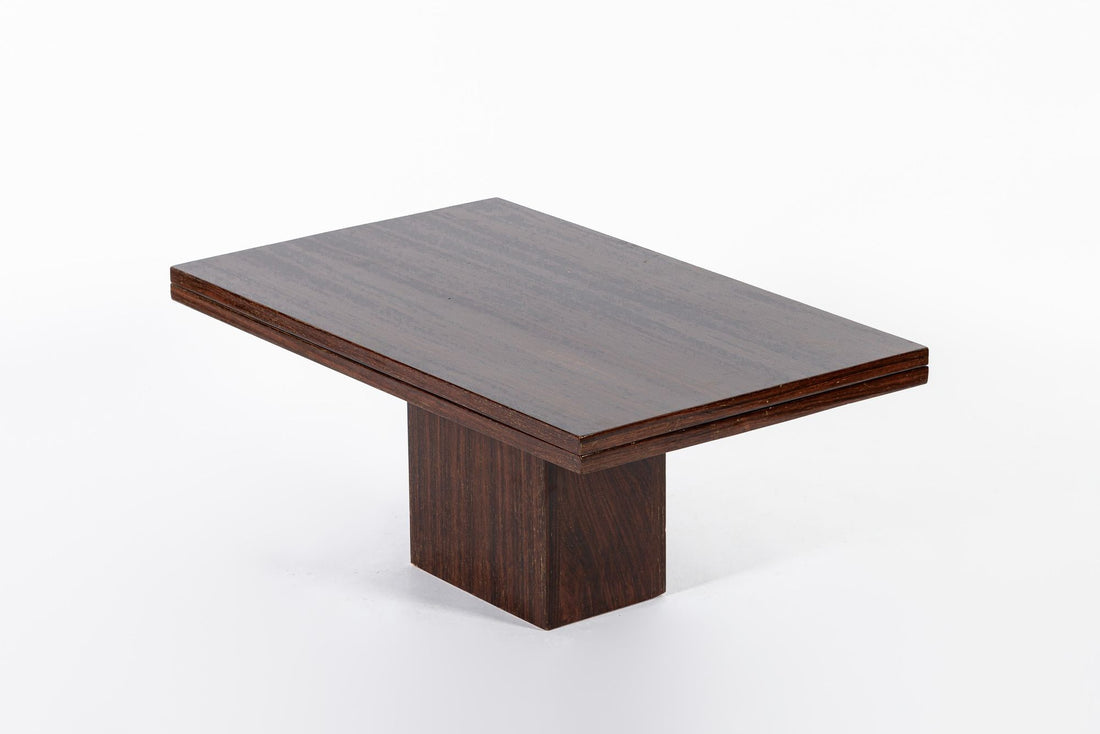 Antique French Art Deco Folding Wood Coffee Table by Francisque Chaleyssin (Attr) 1930s