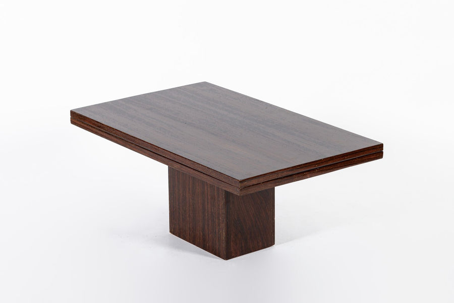 Antique French Art Deco Folding Wood Coffee Table by Francisque Chaleyssin (Attr) 1930s