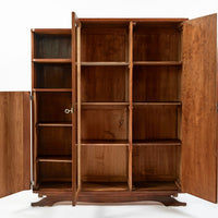 Antique French Art Deco Rosewood Vitrine Display Cabinet or Bookcase, 1940s