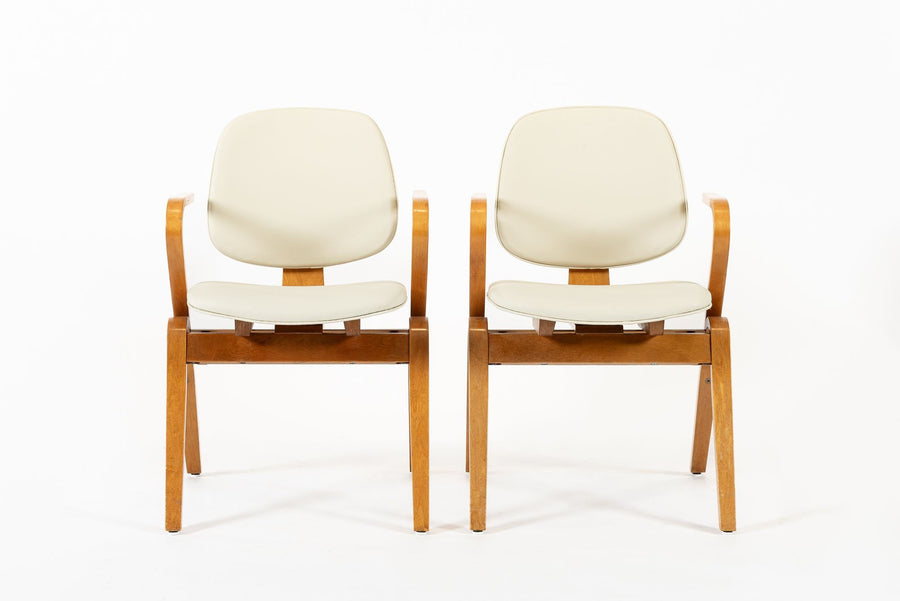 Mid Century Plywood Arm Chairs by Joe Atkinson for Thonet