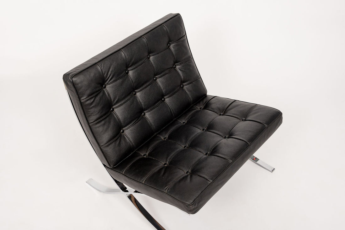 Mid Century Black Barcelona Chair by Mies van der Rohe for Knoll