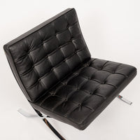 Mid Century Black Barcelona Chair by Mies van der Rohe for Knoll