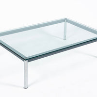 Bauhaus LC10-P Low Glass Coffee Table by Le Corbusier for Cassina