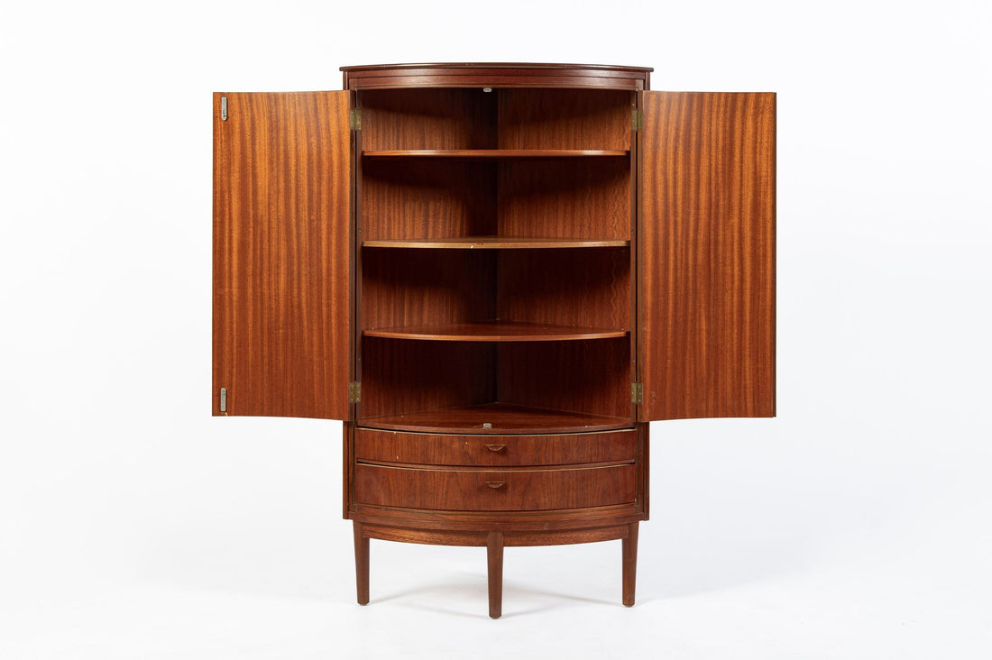 Mid-Century Danish Modern Teak Corner Bar or Storage Cabinet 1960s Selling AS-IS