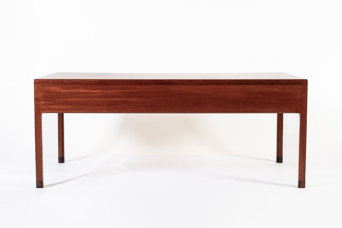 Large Mid Century Danish Modern Mahogany Wood Executive Desk