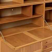 Danish Modern Oak Modular Wall Unit, Mid Century Bookcase Display Cabinet