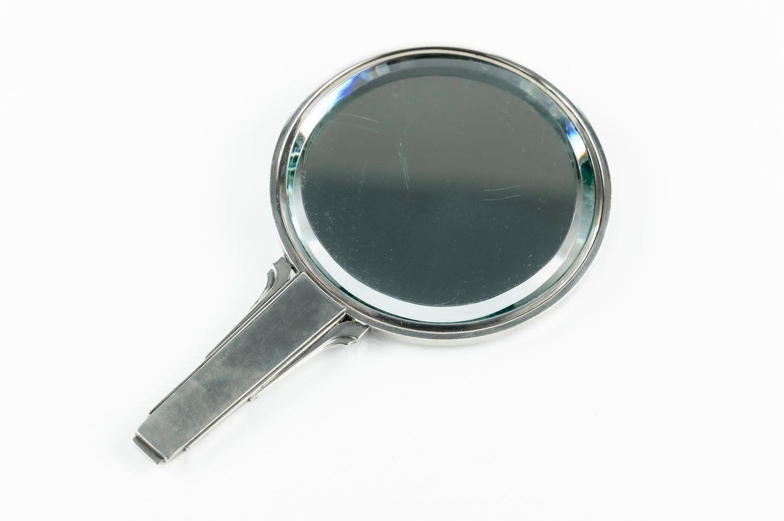 Georg Jensen Sterling Silver and Ebony Hand Mirror No. 224 by Harald Nielsen, Denmark c. 1930