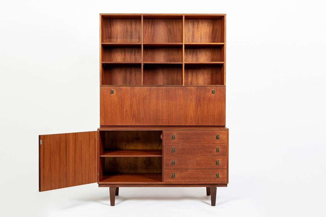 Mid-Century Danish Teak Secretary Desk Bookcase by Peter Løvig Nielsen, 1960s