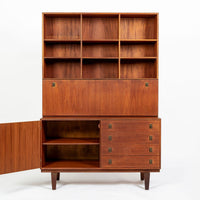 Mid-Century Danish Teak Secretary Desk Bookcase by Peter Løvig Nielsen, 1960s