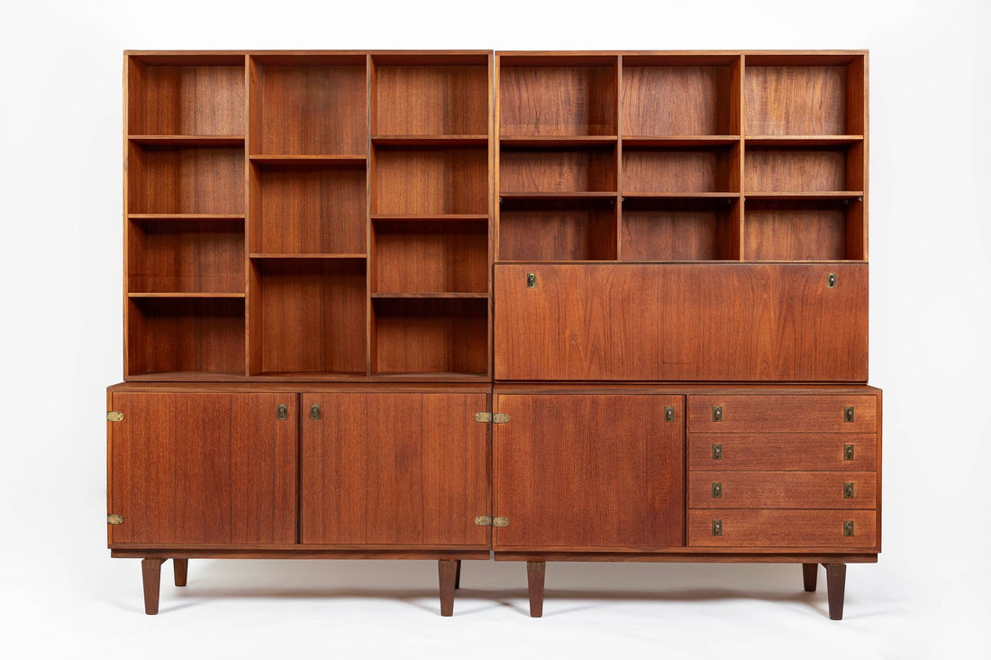 Mid-Century Danish Teak Wall Unit Bookcase by Peter Løvig Nielsen, Pair, 1960s