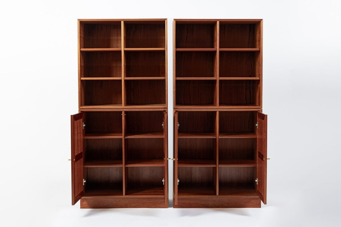 Danish Modern Modular Bookshelf Cabinet System in Teak Wood