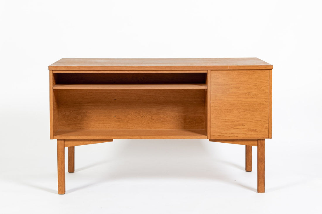 Mid Century Danish Modern Oak Wood Writing Desk 1960s