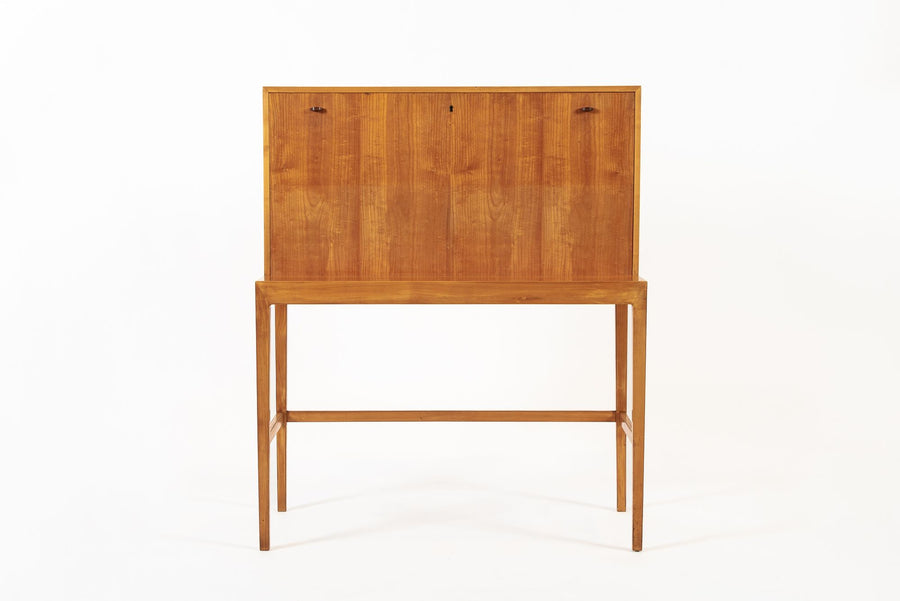 Exceptional Mid Century Danish Drop-Front Secretary Desk & Wall Shelf by Ditzel