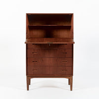 Mid-Century Danish Modern Teak Secretary Desk or Bar Cabinet Made in Denmark 1960s