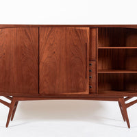 Mid Century Danish Teak Tall Sideboard or Bar Cabinet by Harry Ostergaard
