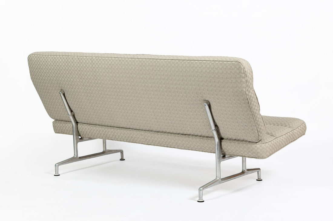 Vintage Mid-Century Modern Eames Model 3473 Tan Sofa for Herman Miller, 1960s