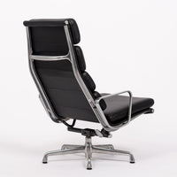 Eames Herman Miller Black Leather Soft Pad Office Lounge Chair