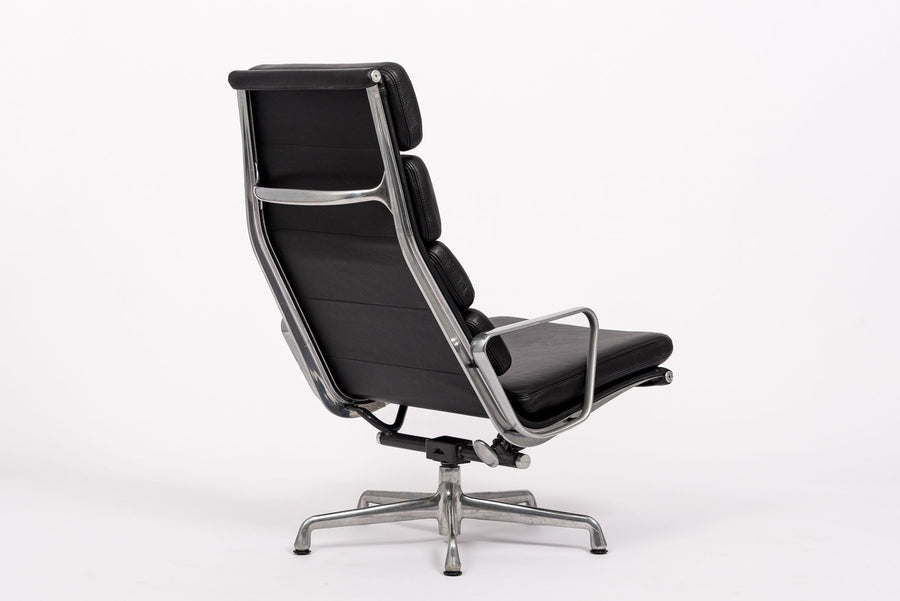 Eames Herman Miller Black Leather Soft Pad Office Lounge Chair