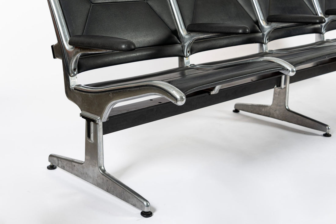 Mid Century Eames for Herman Miller Black Tandem Sling Seating 1990s