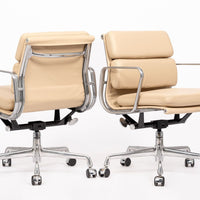 Eames for Herman Miller Cream Leather Office Chair Pair 2000s