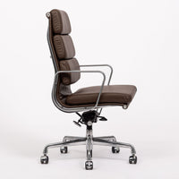 Herman Miller Eames Tall Dark Brown Leather Desk Chair Soft Pad