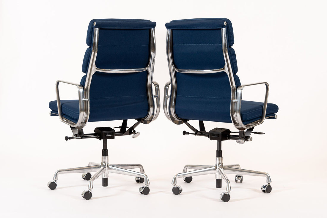 Herman Miller Eames Tall Navy Blue Fabric Office Chairs Set of 2