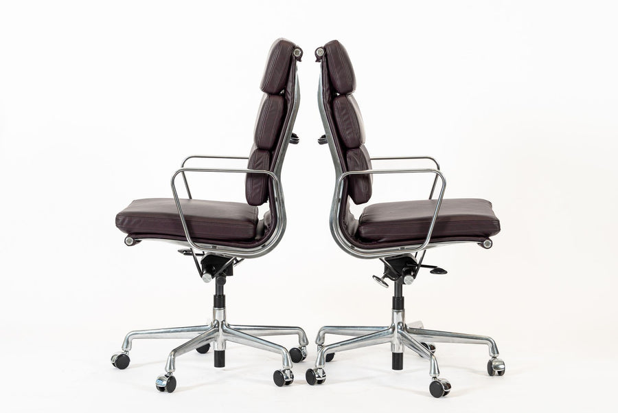 Eames for Herman Miller Tall Dark Purple Desk Chairs Set of 2