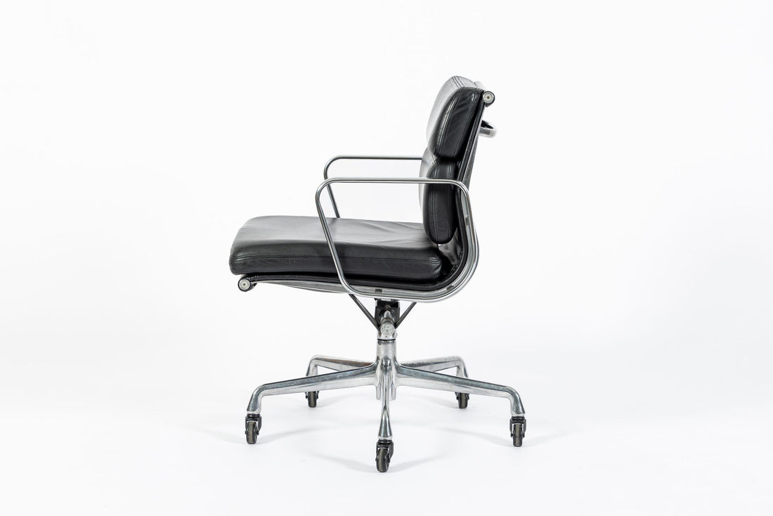 Eames for Herman Miller Black Leather Desk Chair Soft Pad 2000s