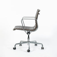 Eames Herman Miller Aluminum Group Thin Pad Brown Leather Office Chair, 2008