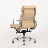 Eames Herman Miller Tall Cream Leather Office Chair Aluminum Group