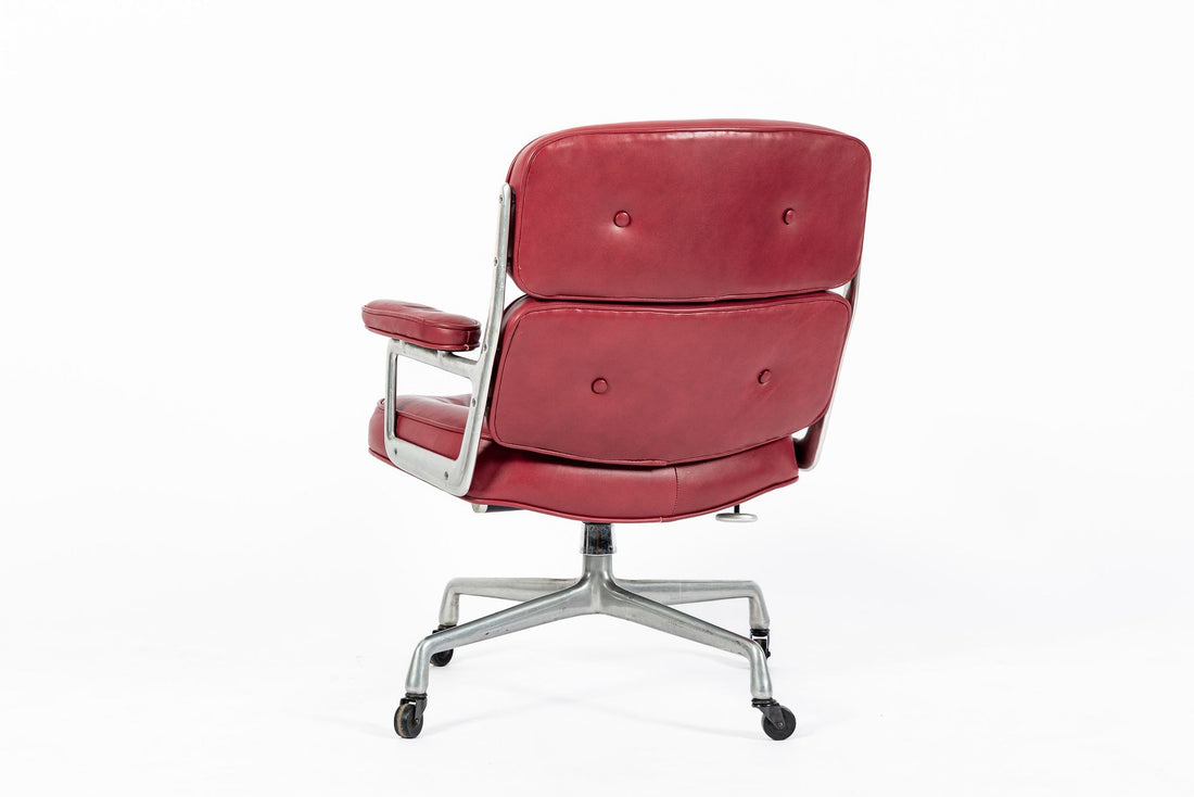 Vintage Eames for Herman Miller Time Life Red Leather Lobby Office Chair 1960s