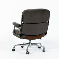 Eames Time Life Executive Lobby Chair for Herman Miller, Dark Gray Leather Office Desk Chair, 1988