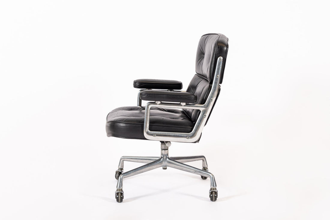 Eames for Herman Miller Time Life Black Leather Office Chair 1981
