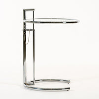 Mid Century Chrome & Glass Side Table by Eileen Gray (attr.)