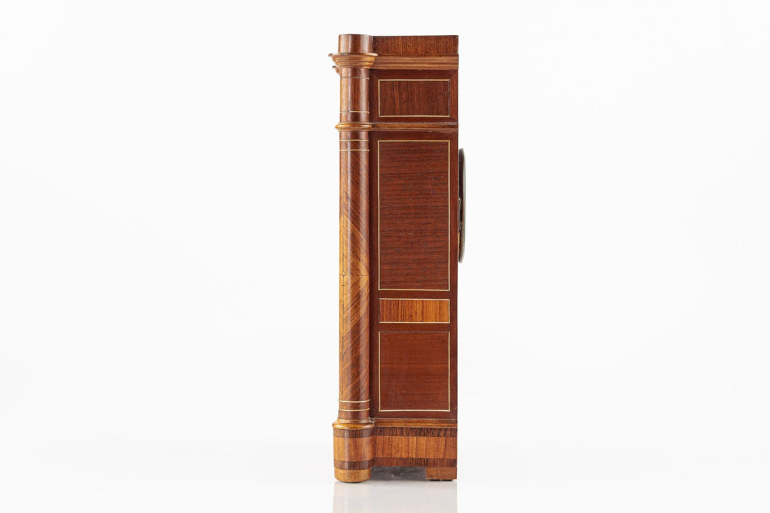 Antique French Wooden Chiming Mantel Clock, circa 1900
