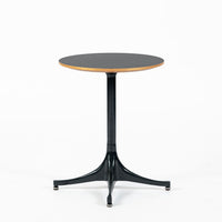 Mid Century George Nelson Pedestal Side Table for Herman Miller Black Laminate